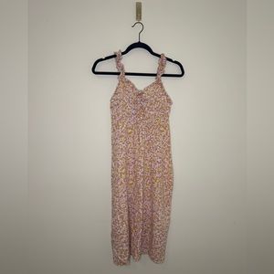 Japna Floral Midi Dress - Pink and Yellow